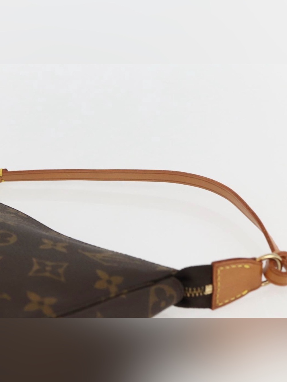 Louis Vuitton Monogram Pochette Shoulder Bag in Brown with Tan Strap - Picture 11 of 16